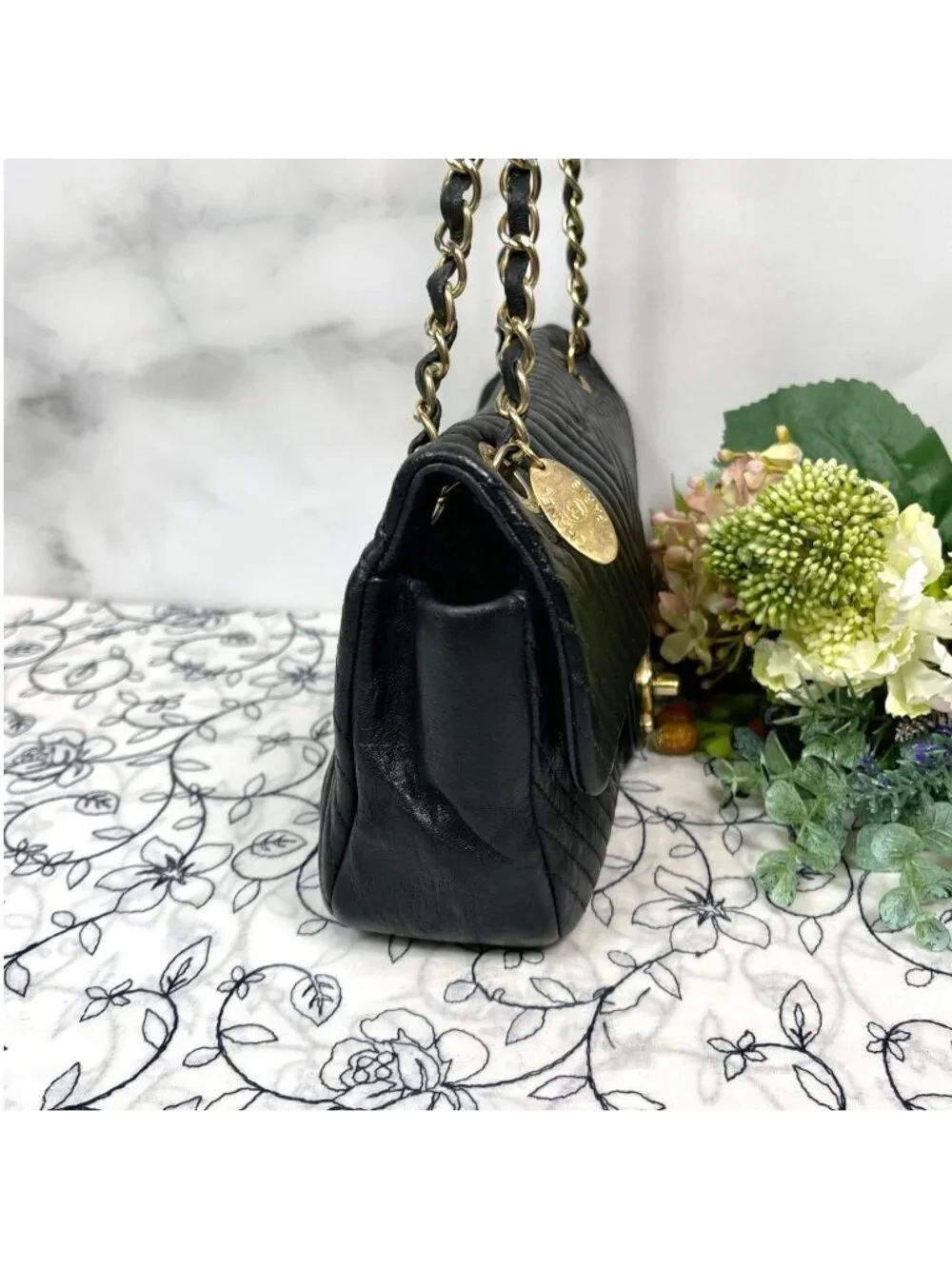 Chanel Chevron V-stitch Chain Shoulder Bag